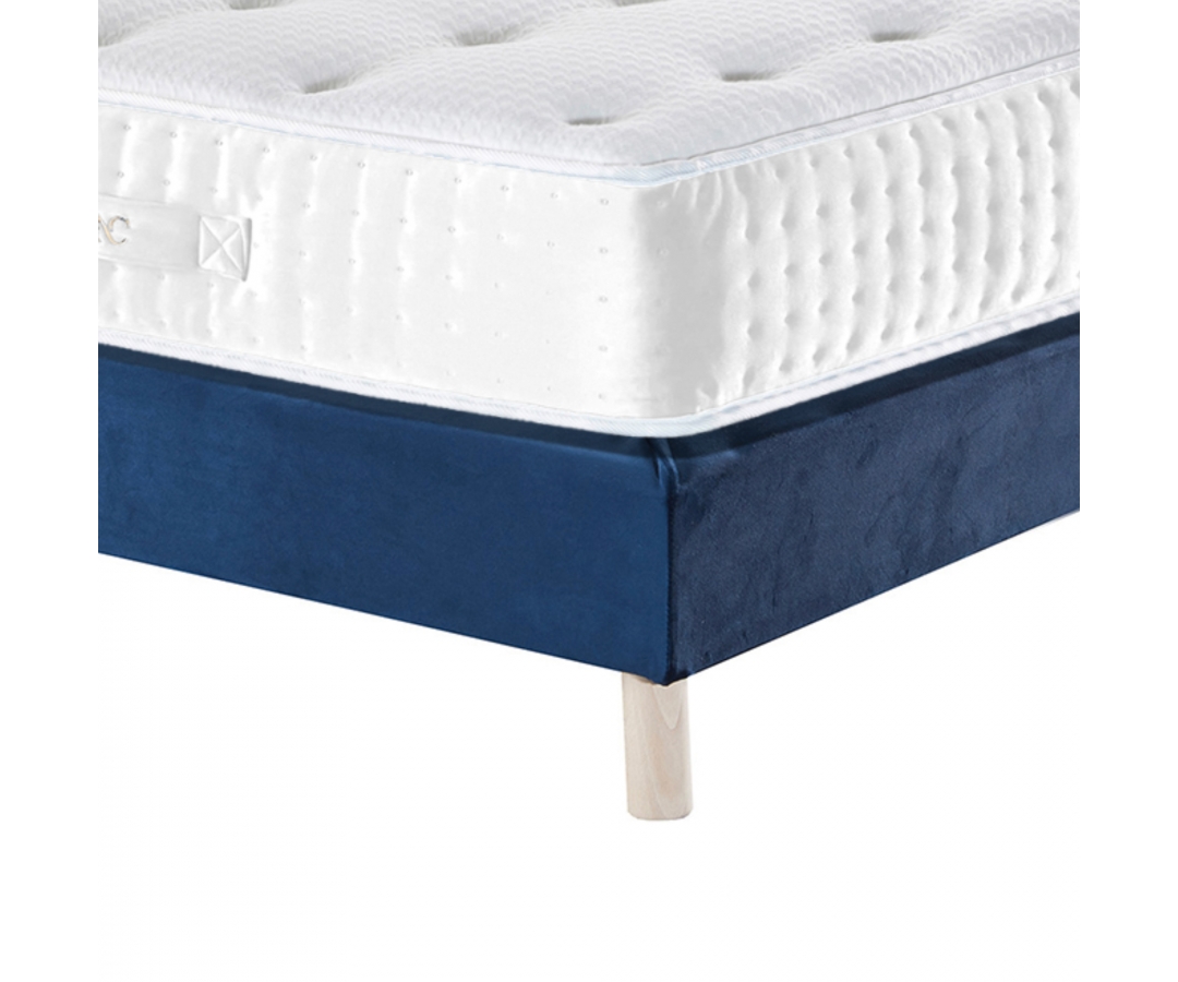 Matelas mémoire de forme + sommier + tête de lit velours