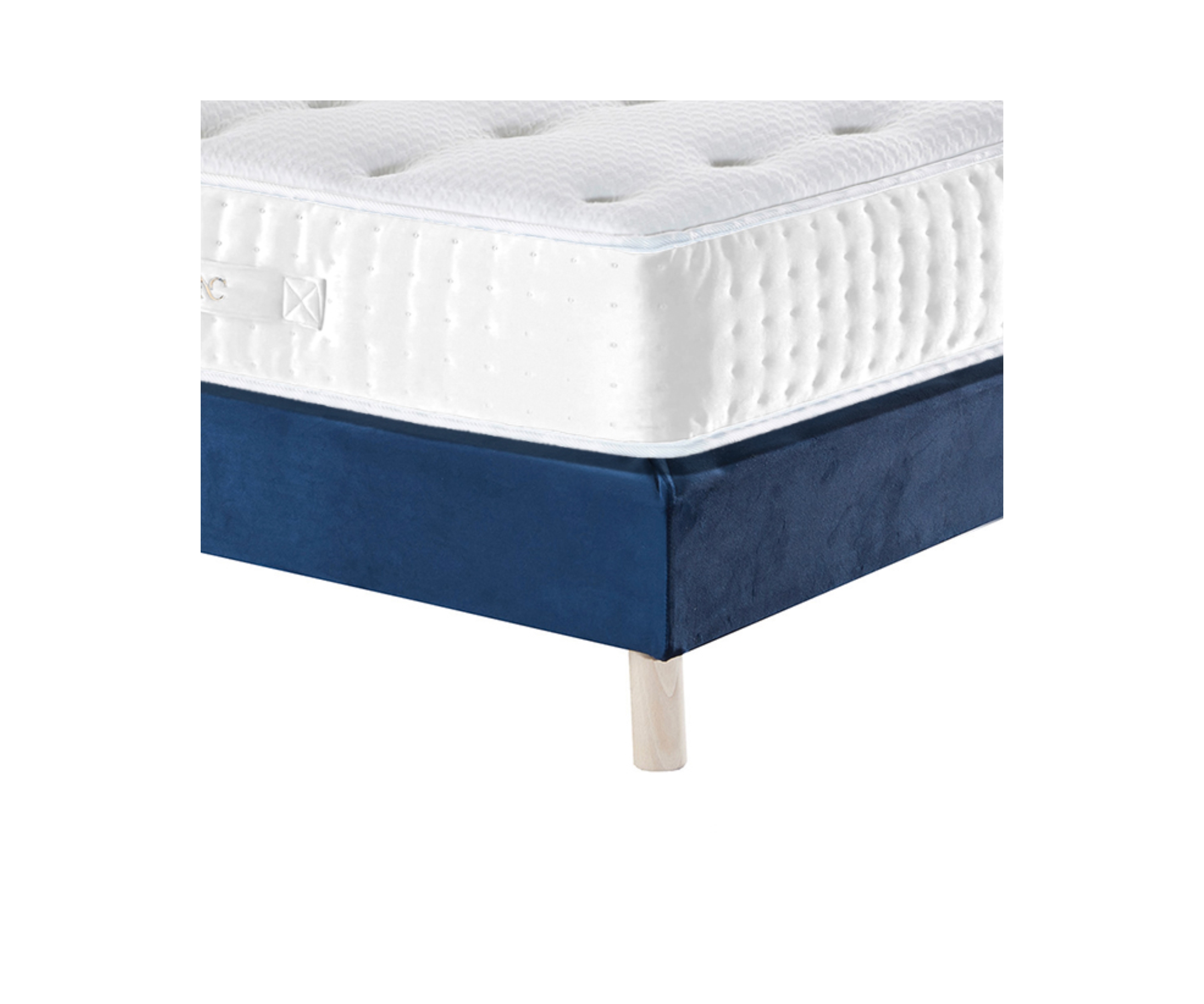 Matelas mémoire de forme + sommier + tête de lit velours