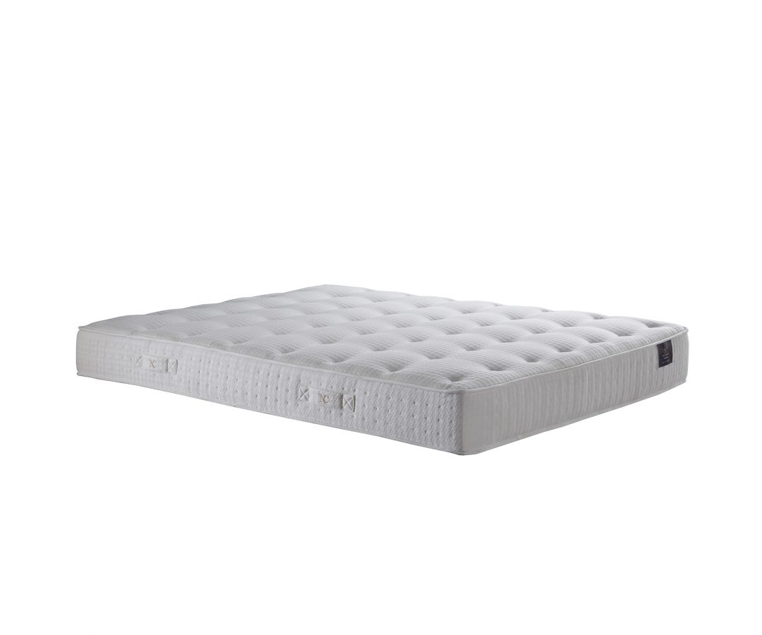 Ensemble matelas ressorts, mémoire de forme, PULSAR, sommier lattes, tête de lit velours