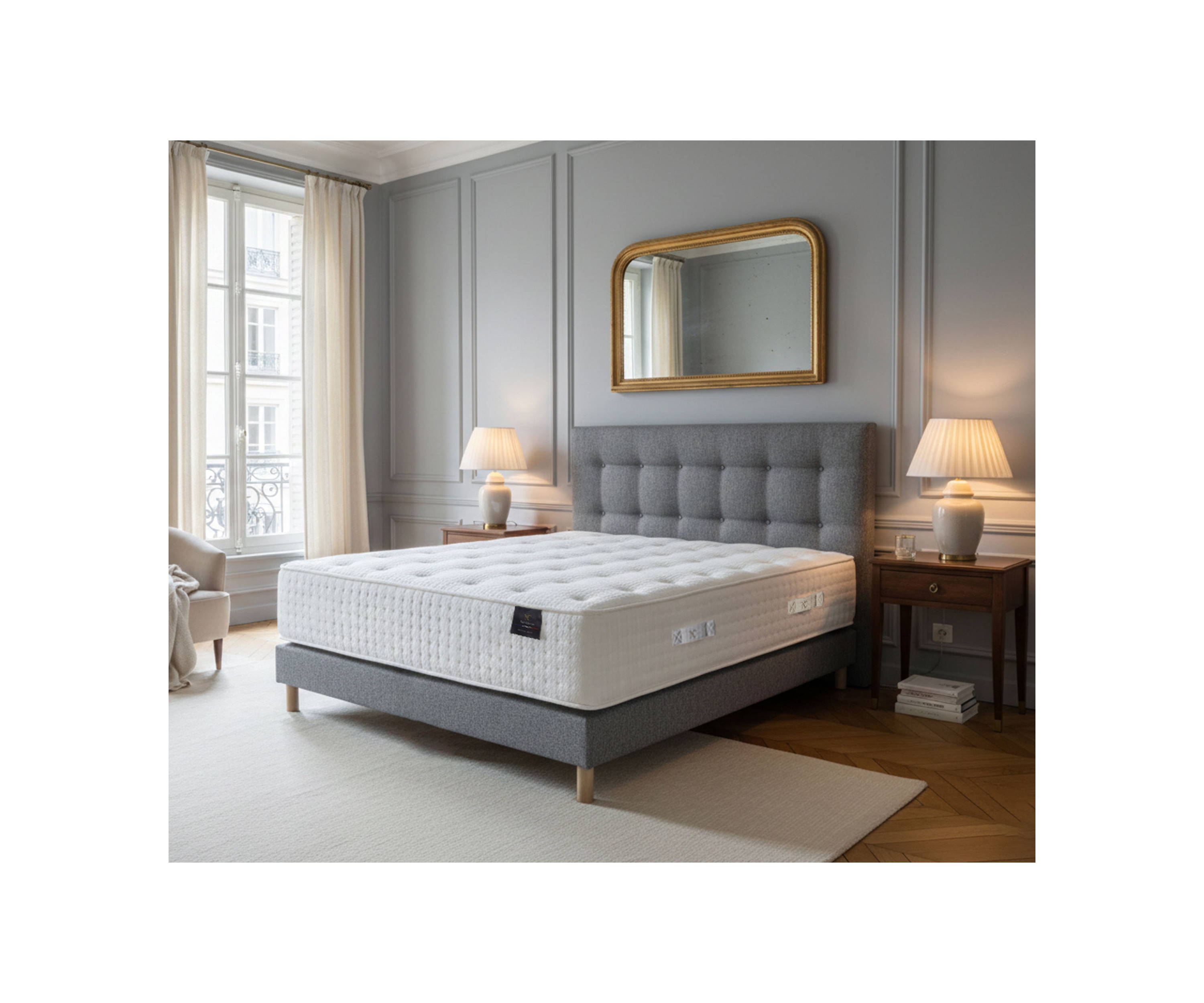 Ensemble matelas ressorts, mémoire de forme et latex – confort durable