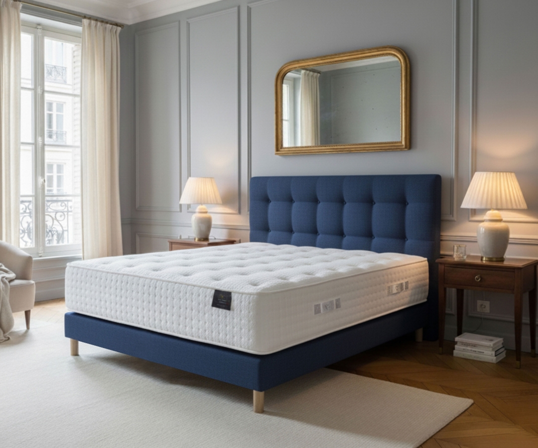 Ensemble matelas ressorts, mémoire de forme et latex – confort durable