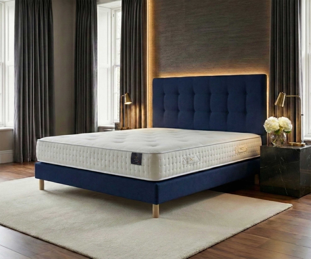 Ensemble matelas sommier à ressorts ensachés et mémoire de forme