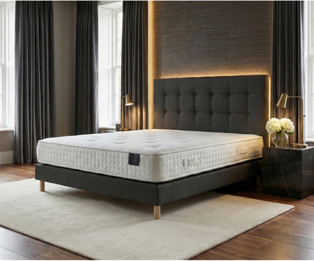 Ensemble matelas sommier à ressorts ensachés et mémoire de forme