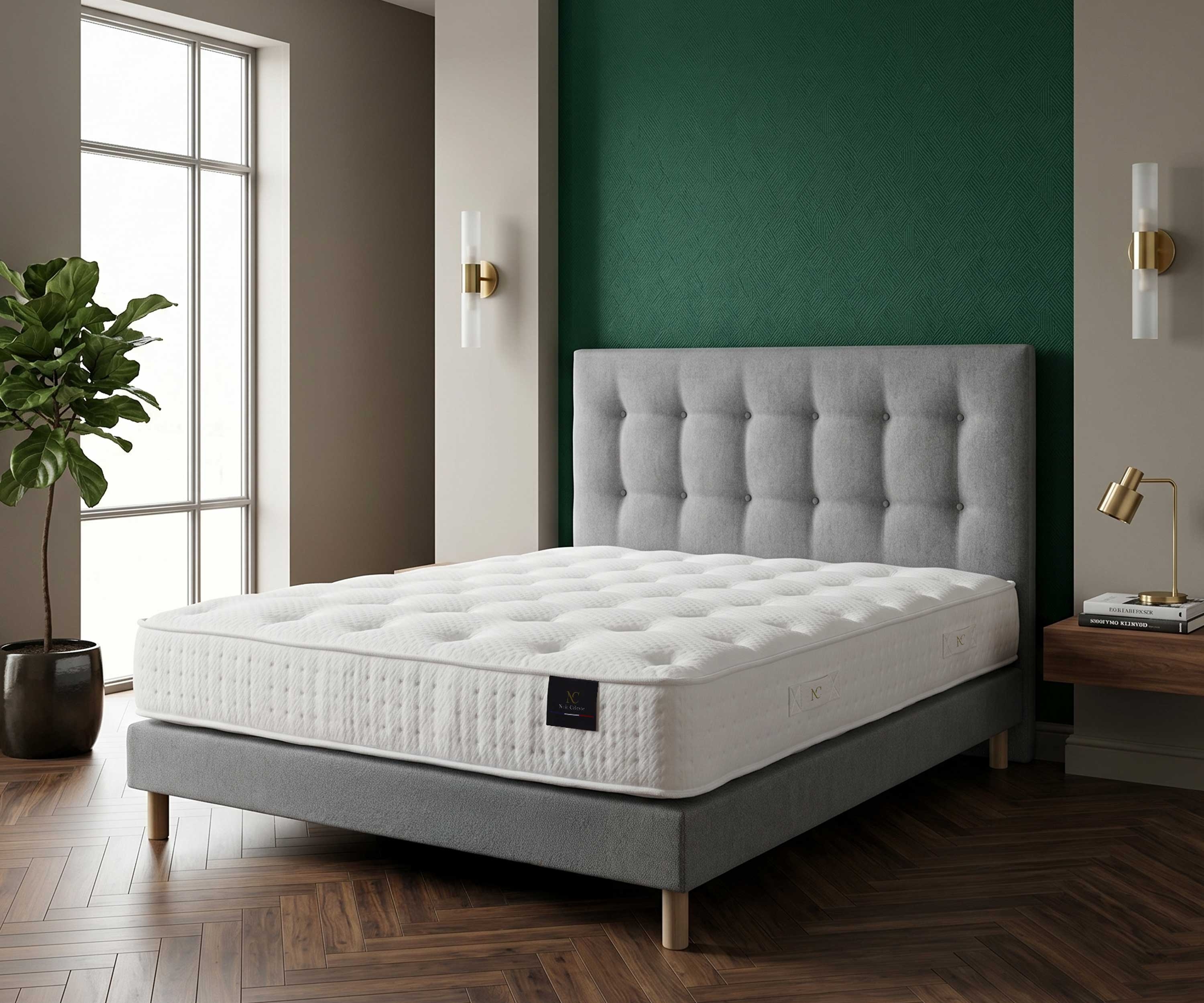 Matelas ressorts 7 zones, SELENE 2, 26 cm, accueil latex