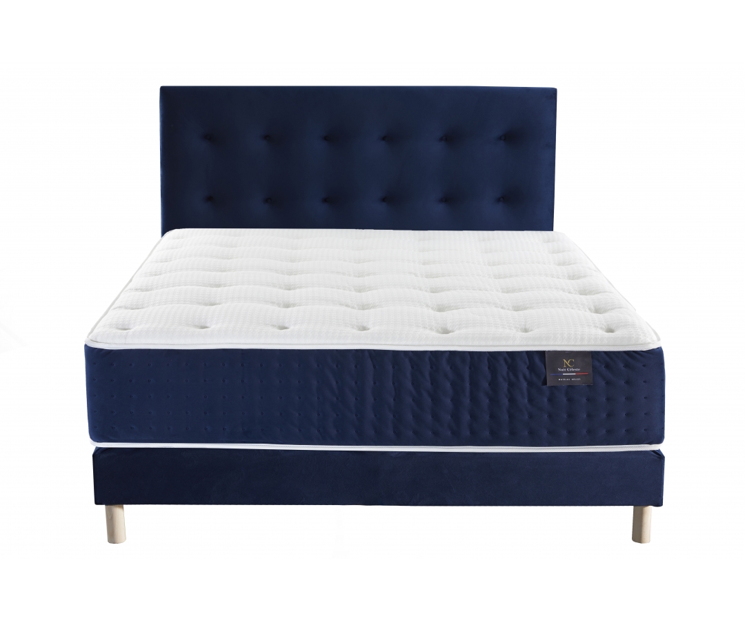 Ensemble matelas HELIOS à ressorts ensachés, mousse mémoire de forme